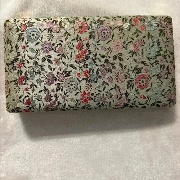 Vintage Mele Jewelry Box Travel Hard Case with beautiful floral design - Picture 1 of 8